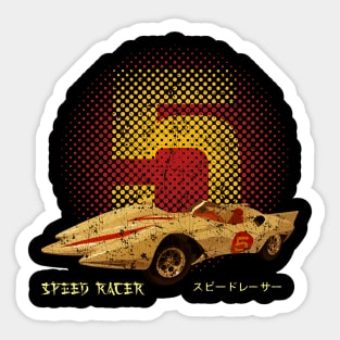 Mach 5 go go go retro Sticker